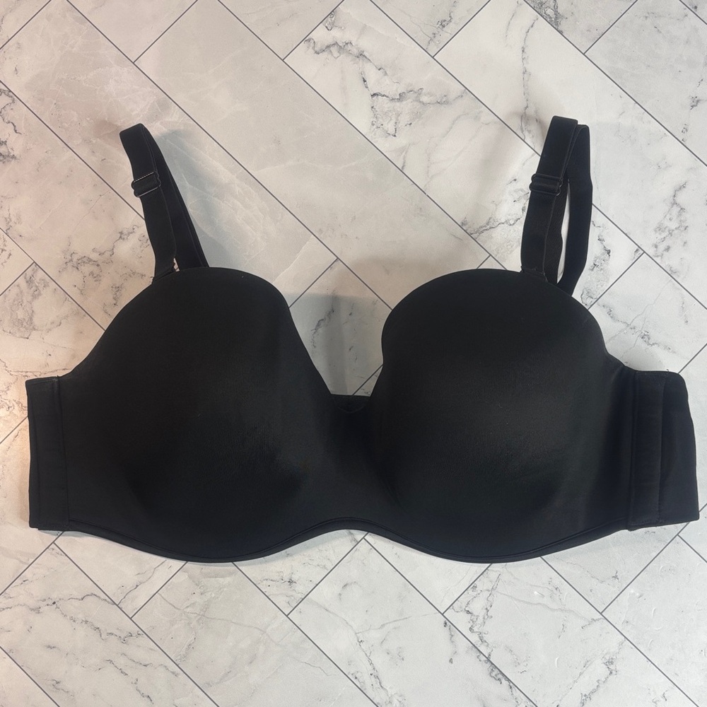 NWOT Cacique Lane Bryant Womans Bra Black Boost Multiway Strapless UNDERWIRE 40C